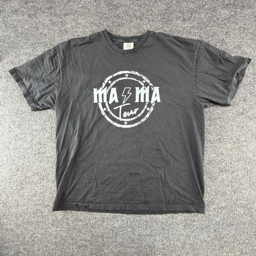 Mama Tour Comfort Colors Shirt Womens 2XL Gray Motherhood Mom Life Oversize Gym